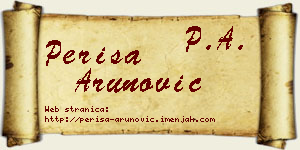 Periša Arunović vizit kartica